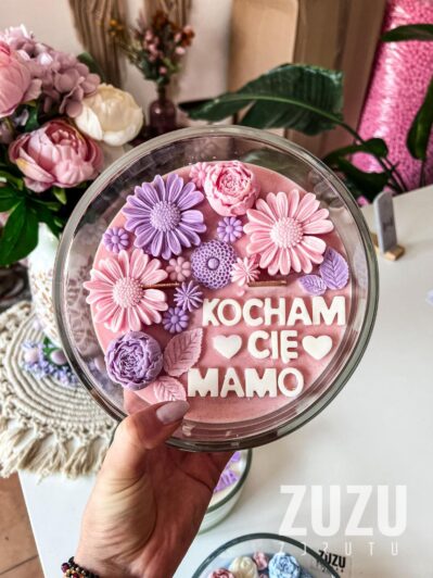 DUŻA ŚWIECZKA W SZKLE DLA MAMY