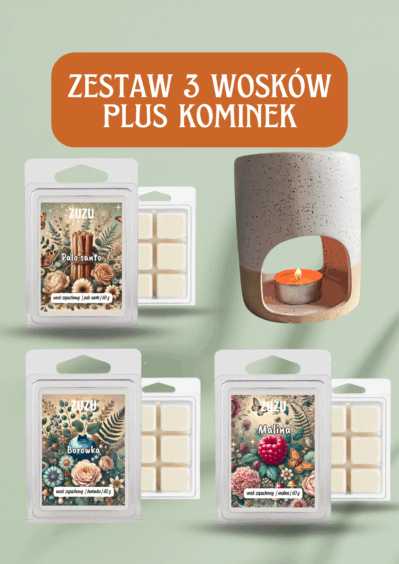 Zestaw 3 wosków plus kominek - sekretny ogród
