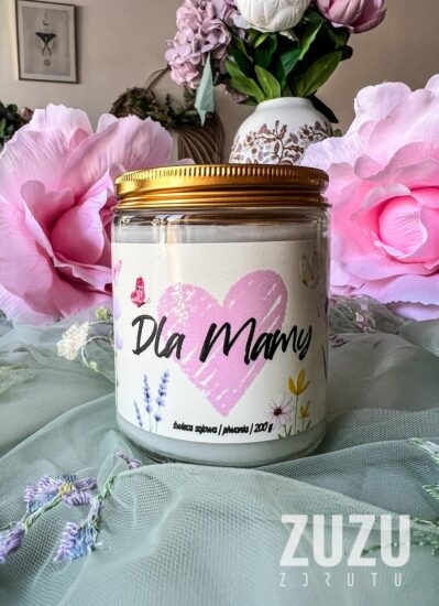 Świeca sojowa w słoiczku piwonia