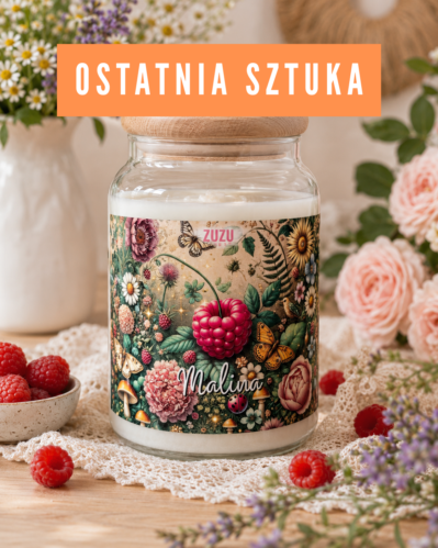 ŚWIECA SOJOWA MALINA 680 G - OSTATNIA