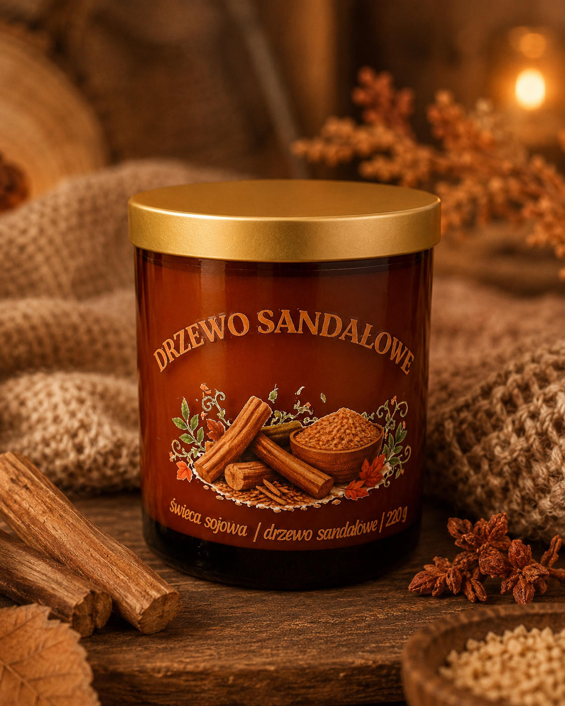 Świeca sojowa Drzewo Sandałowe