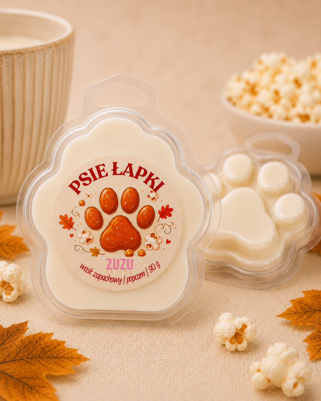 Wosk sojowy popcorn - psie łapki